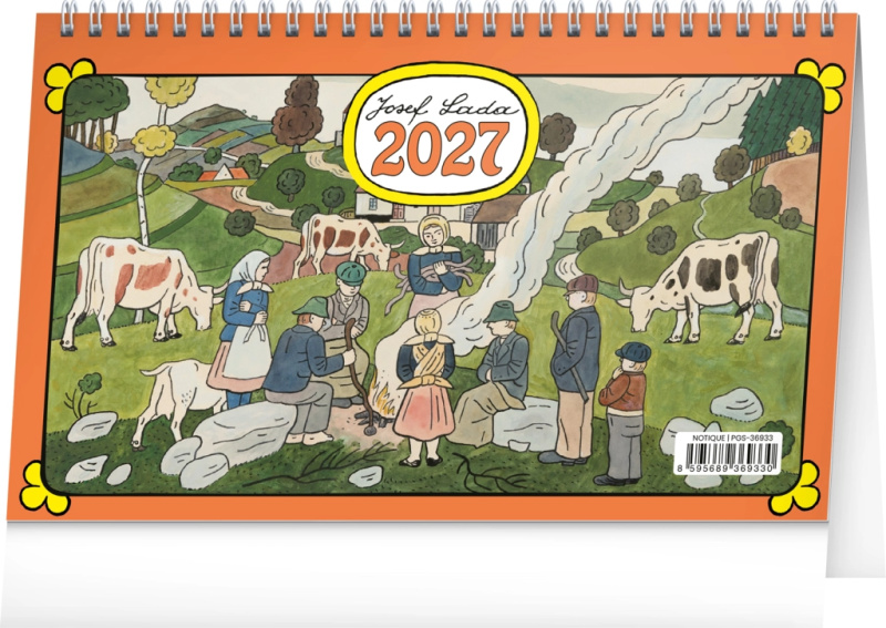 NOTIQUE Stolní kalendář Josef Lada 2027 (řádky) - Josef Lada (ilustrátor)