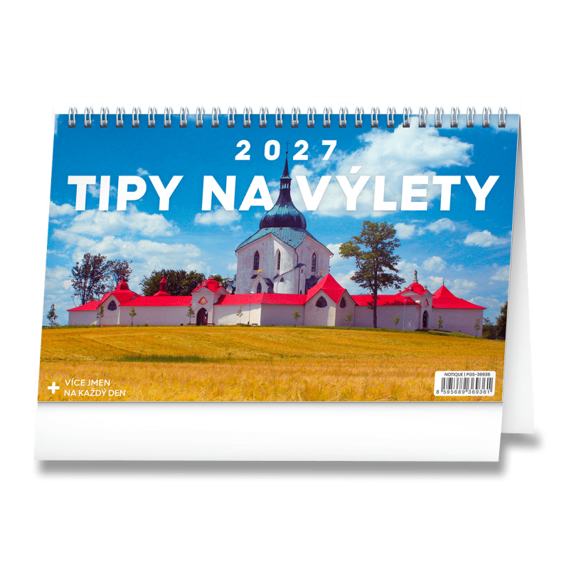 Stolní kalendář Tipy na výlety 2027, 23,1 × 14,5 cm