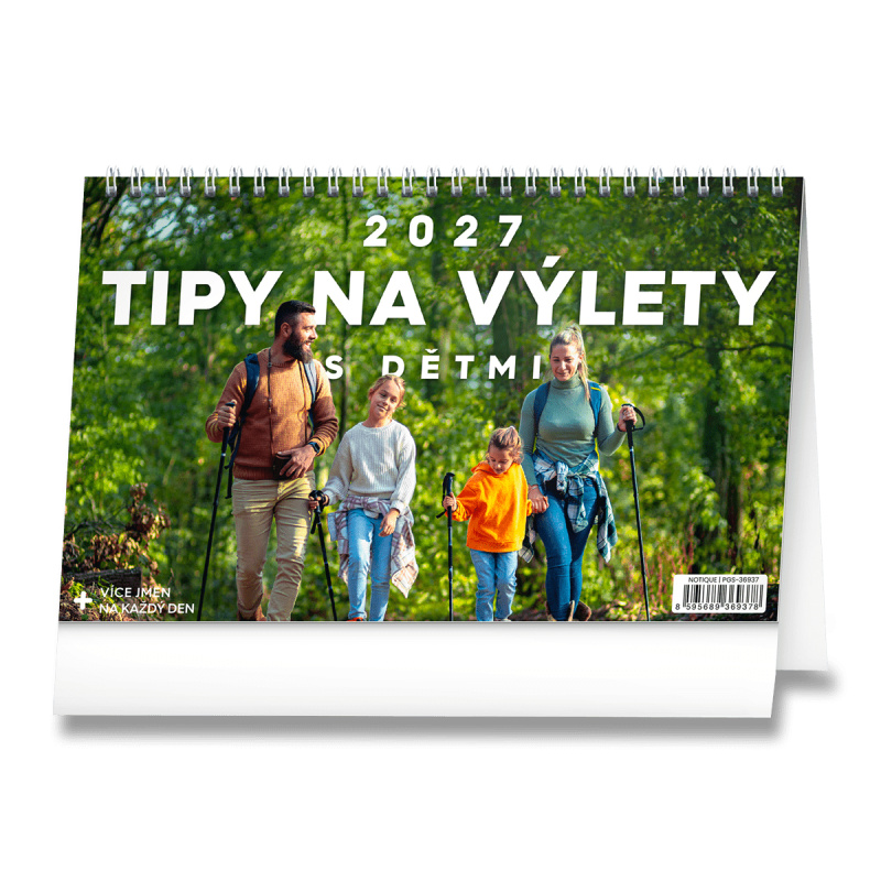 Notique stolní kalendář tipy na výlety s dětmi 2027 (23,1 × 14,5 cm)