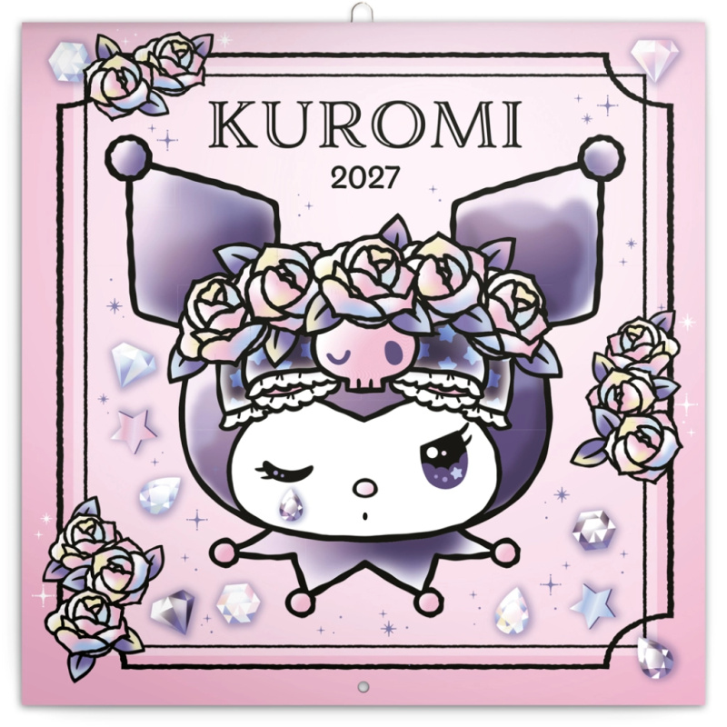 Nástěnný kalendář Notique Kuromi 2027 30 × 30 cm