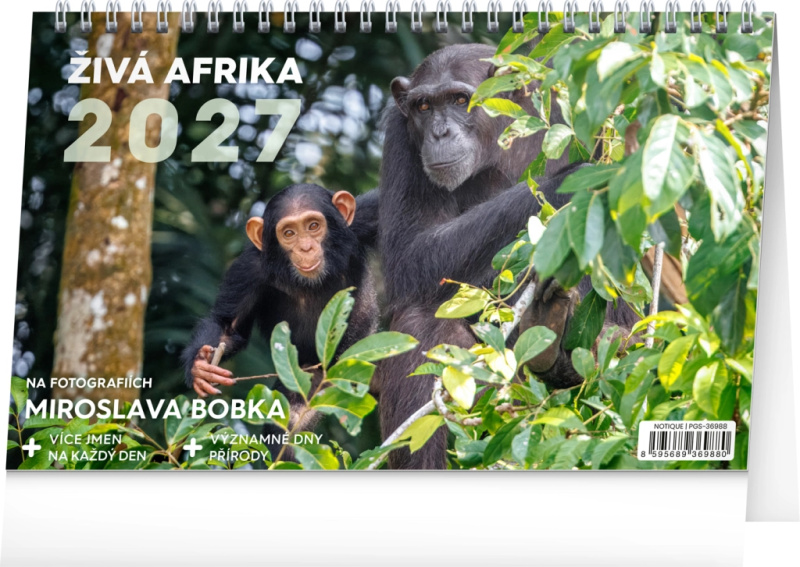 Notique stolní kalendář Živá Afrika 2027 (23,1 × 14,5 cm)