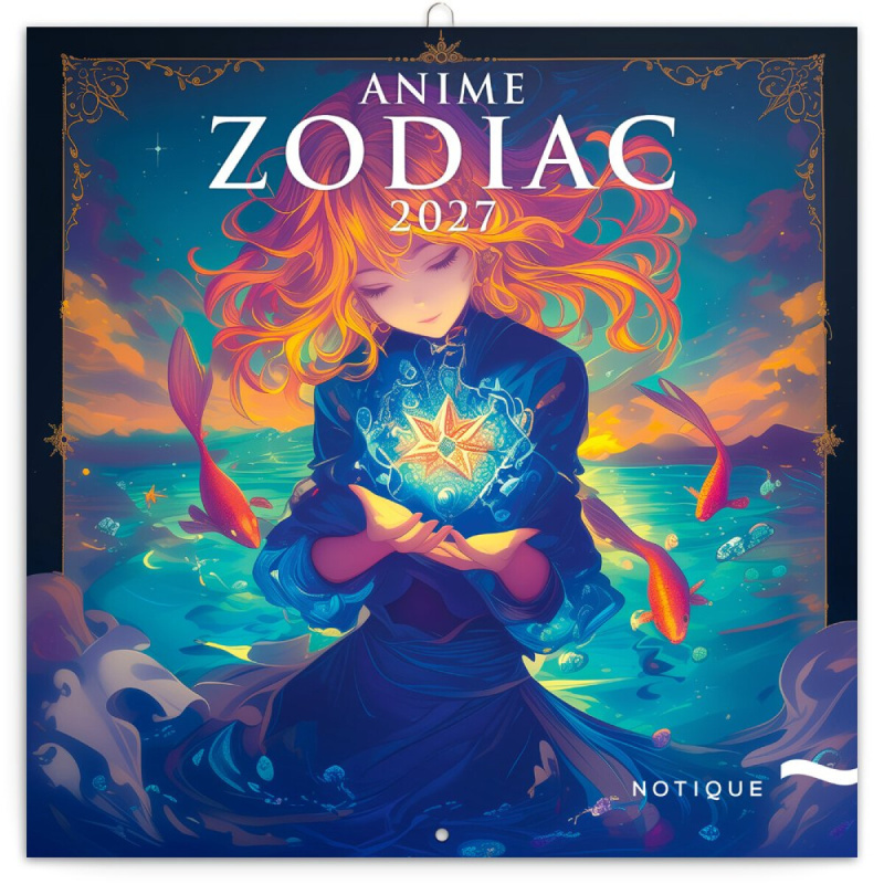 Poznámkový kalendář Anime Zodiac 2027, 30 × 30 cm