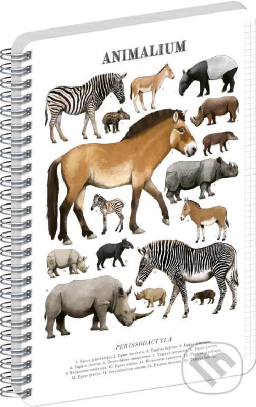NOTIQUE Špirálový blok Animalium – Nepárnokopytníky