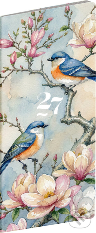Notique kapesní diář Ptáčci 2027 (měsíční) 8 × 18 cm