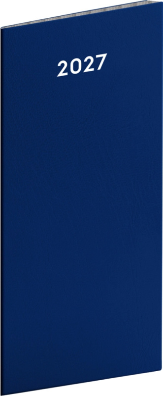 Notique vreckový diář modrý 2027 (měsíční), 8 × 18 cm