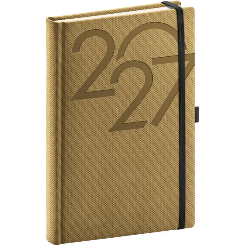 Notique Ajax denní diář 2027 zlatý 15 × 21 cm