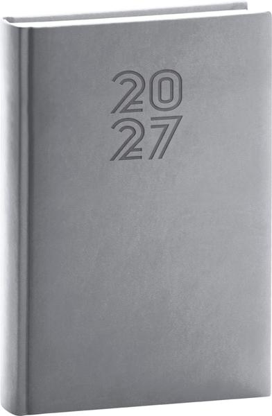 Notique denní diář Aprint 2027 šedý 15 × 21 cm
