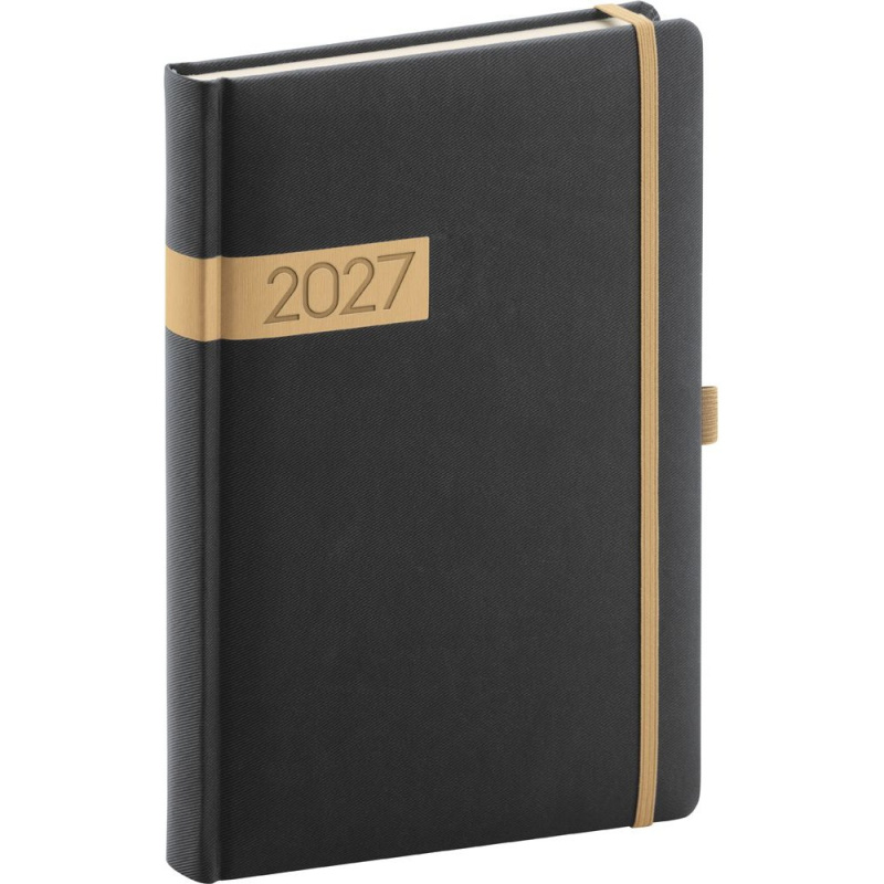 Presco Twill 2027 - denní diář A5 - černý