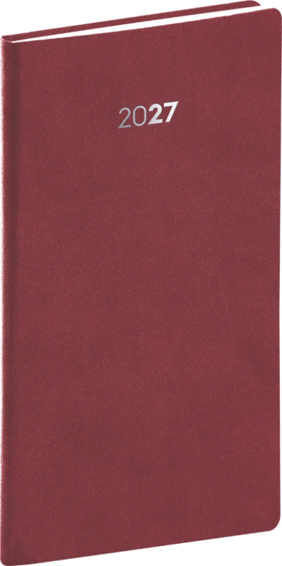 NOTIQUE Vreckový diár Balakon 2027 (bordový),NOTIQUE Vreckový diár Balakon 2027 (bordový)