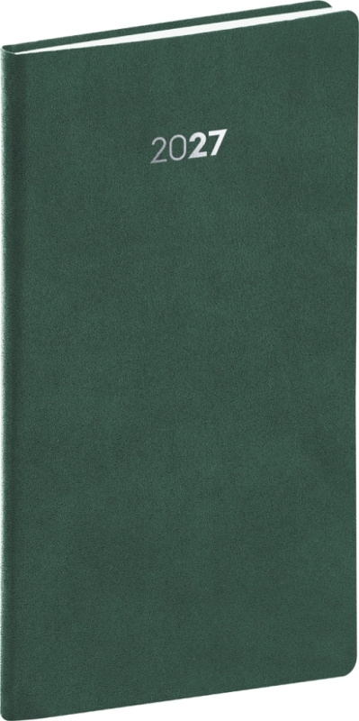 NOTIQUE Vreckový diár Balakon 2027 (zelený),NOTIQUE Vreckový diár Balakon 2027 (zelený)
