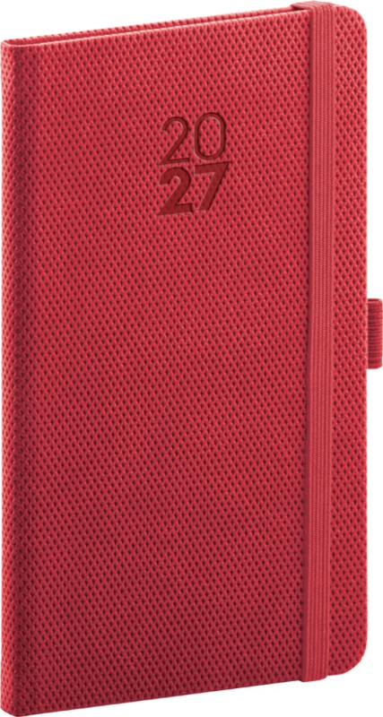 Presco Notique Diamante 2027 - kapesní diář - červený