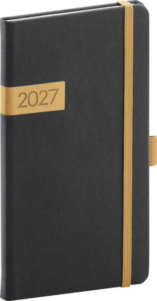 Presco Twill 2027 - kapesní diář - černý