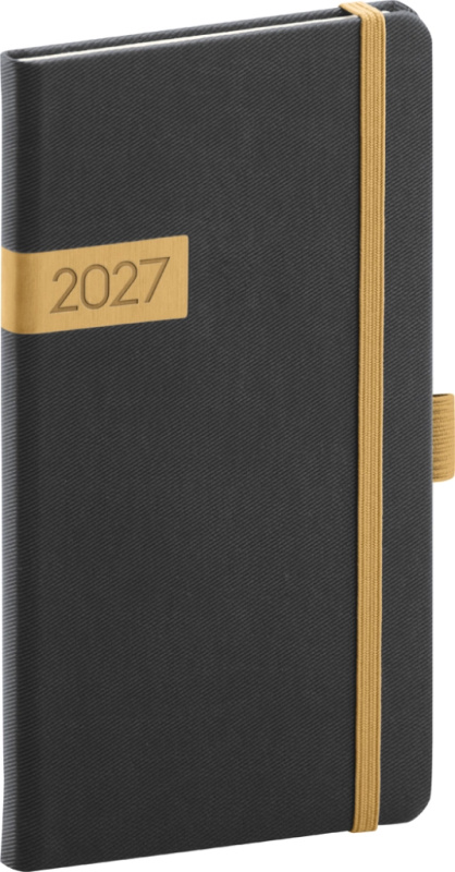 Presco Twill 2027 - kapesní diář - černý