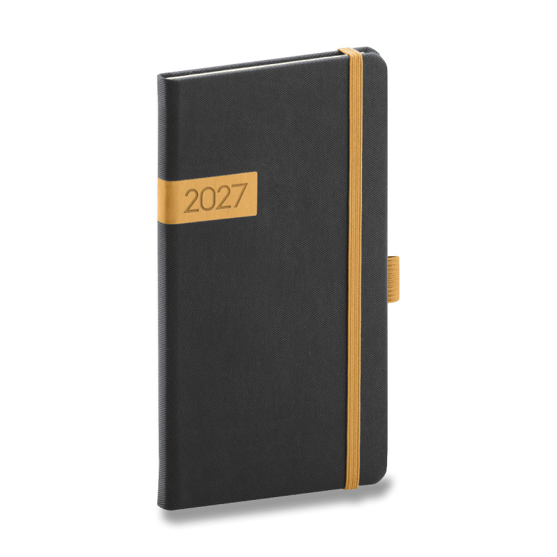 Presco Twill 2027 - kapesní diář - černý