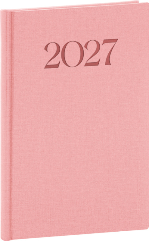 Notique týdenní diář Biella 2027 růžový 15 × 21 cm
