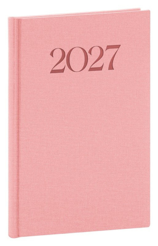 Notique týdenní diář Biella 2027 růžový 15 × 21 cm