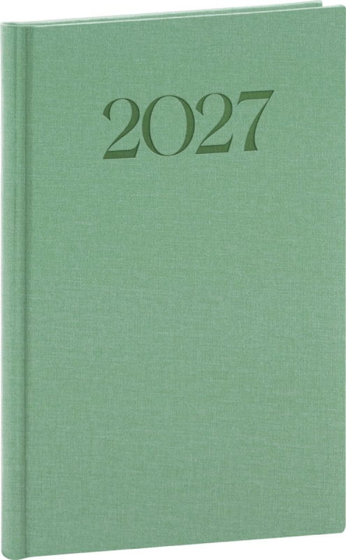 Notique týdenní diář Biella 2027 zelený 15 × 21 cm