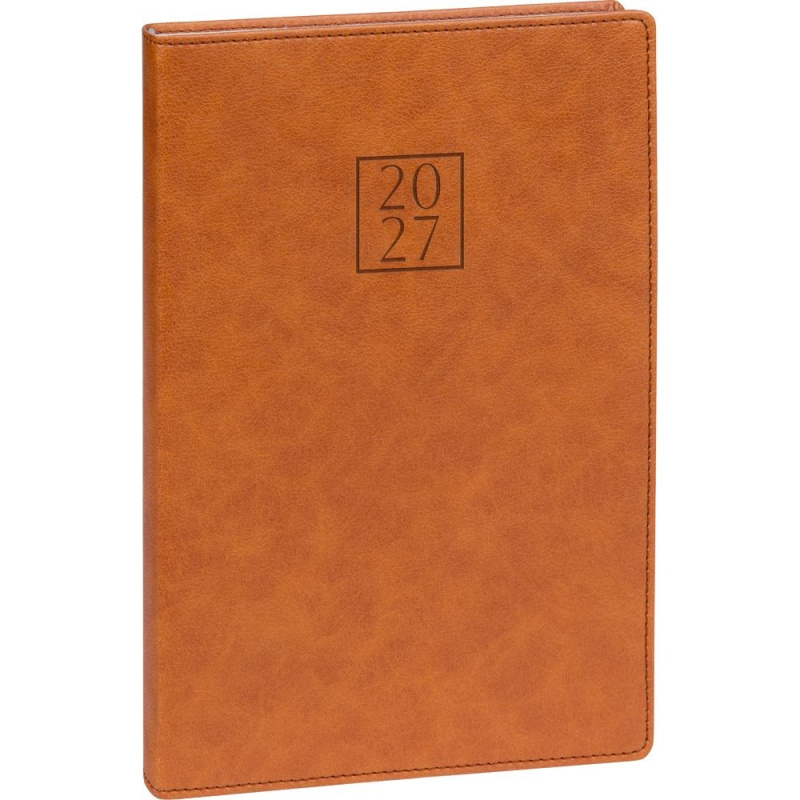 Notique Prestigio týdenní diář 2027 hnědý 15 × 21 cm
