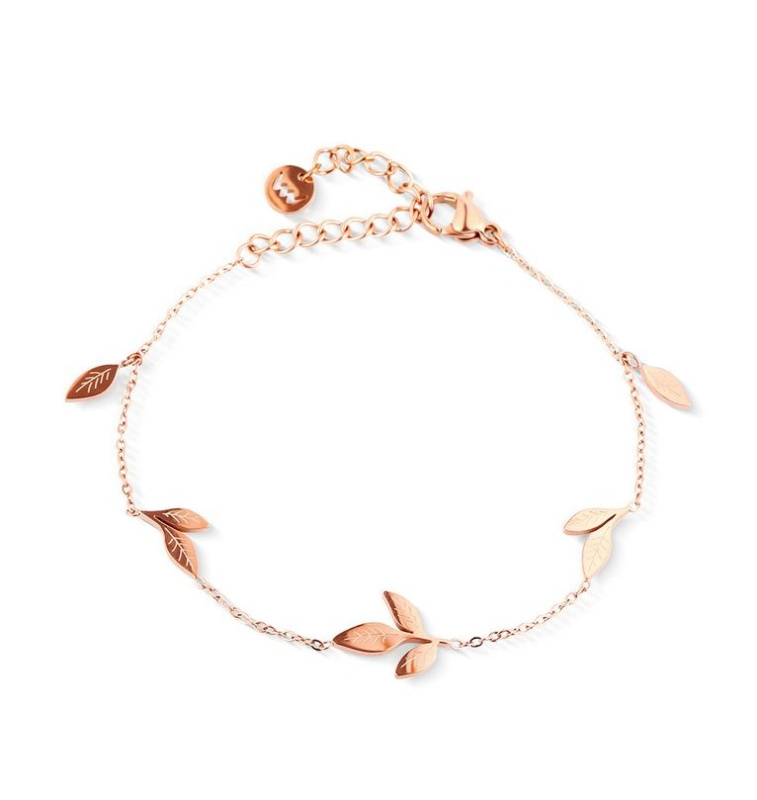 Vuch Náramek s motivem lístků Gleam Rose Gold