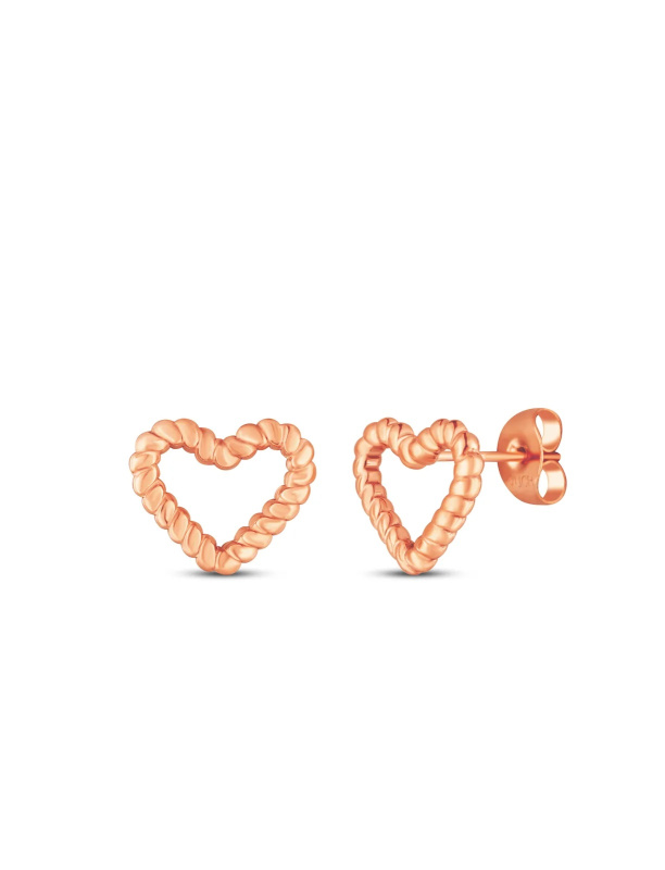 Vuch Pozlacené náušnice Srdíčka Arisca Rose Gold