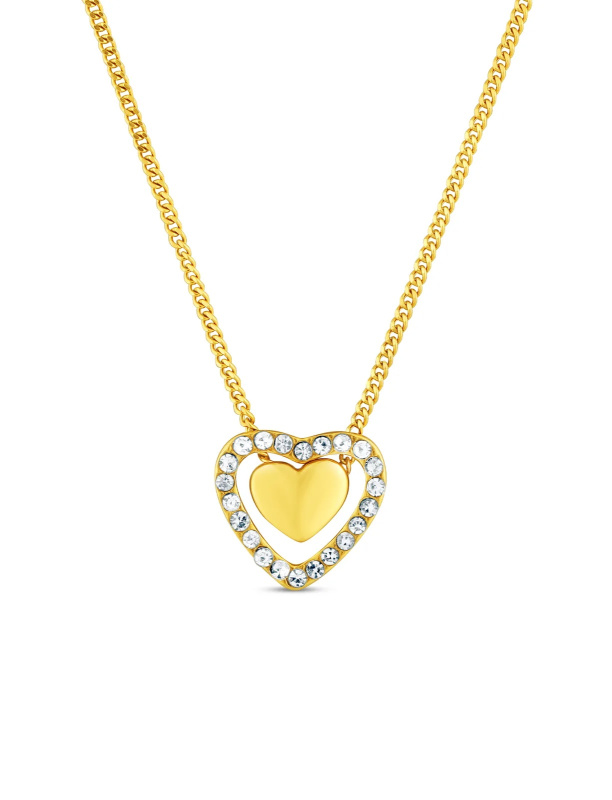 Vuch Romantický pozlacený náhrdelník s krystaly Lunira Gold