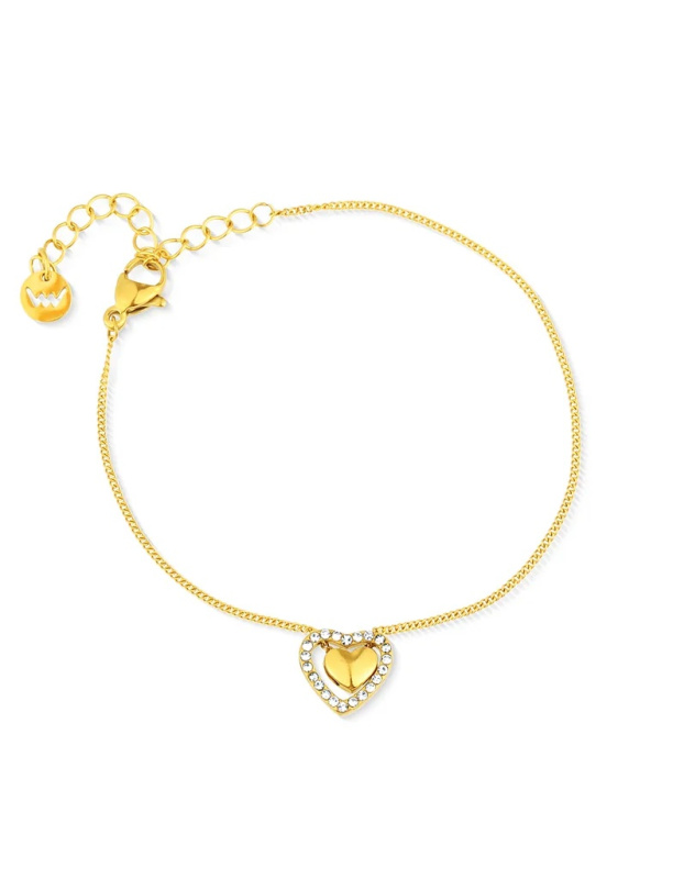 Vuch Romantický pozlacený náramek se zirkony Lunira Gold