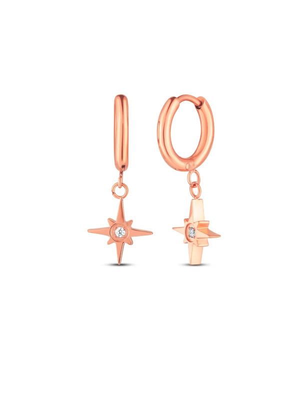 Vuch Hvězdičkové náušnice z pozlacené oceli Staria Rose Gold