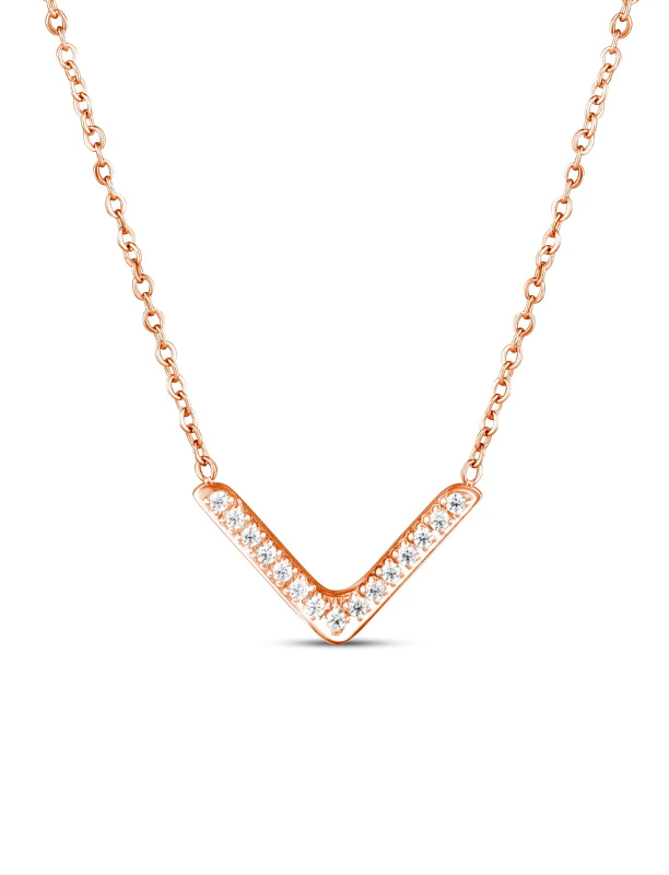 Vuch Oslnivý pozlacený náhrdelník Amelora Rose Gold