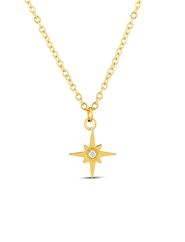 Vuch Třpytivý pozlacený náhrdelník Hvězda Staria Gold