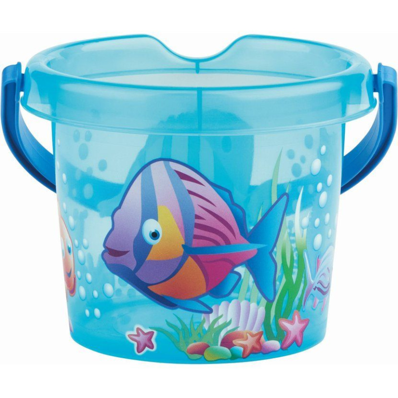 Androni Kyblík rybičky průhledný průměr 13 cm – Modrý