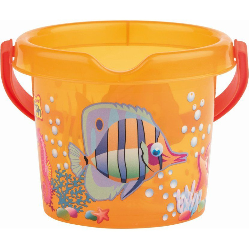 Androni Kyblík rybičky průhledný průměr 13 cm – Oranžový