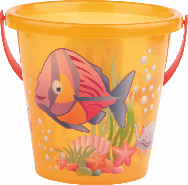 Androni Kyblík rybičky průhledný průměr 13 cm – Oranžový
