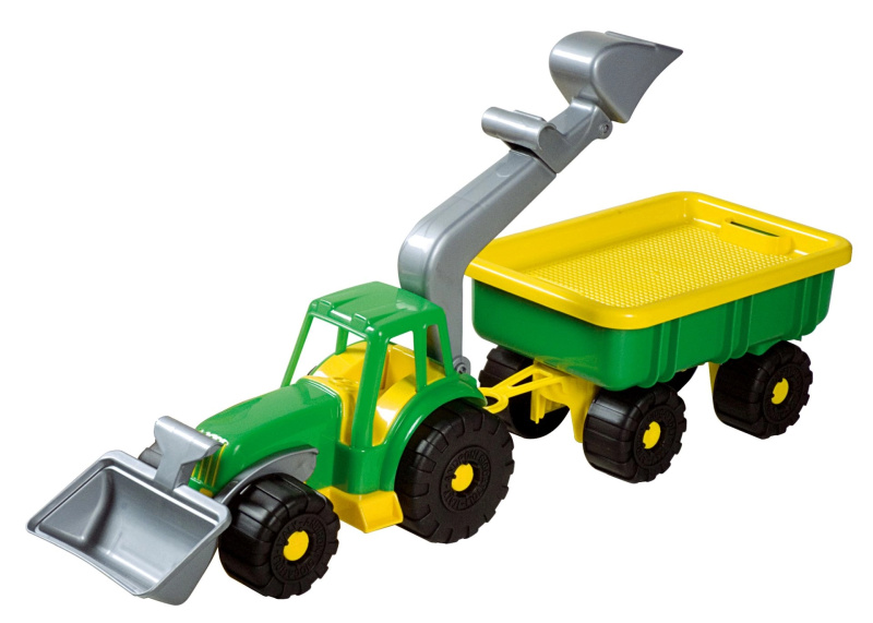 Androni Traktorový nakladač s vlekem Power Worker délka 58 cm – Zelený