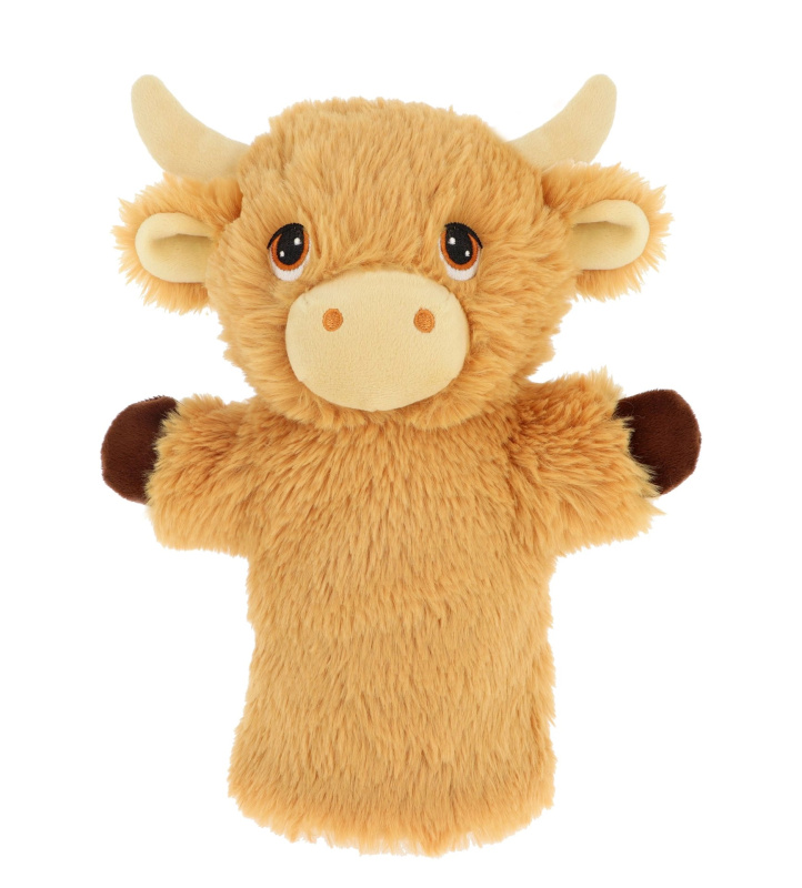 Keel Toys Keeleco plyšový maňásek na ruku eko 27 cm Kráva vysokohorská