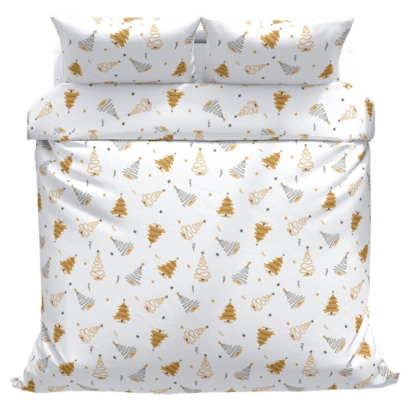 Povlečeme vše Bavlněné povlečení Stromky zlaté 140x200, 70x90 cm