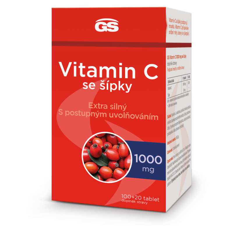 GS Vitamin C 1000mg se šípky tbl.100+20