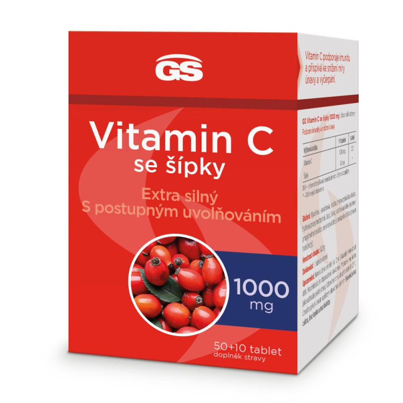 GS Vitamin C 1000 mg se šípky 50 + 10 tablet