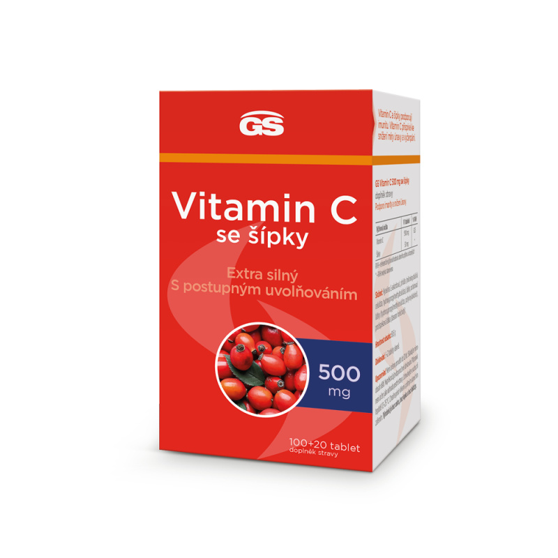 GS Vitamin C 500 mg se šípky 100 + 20 tablet