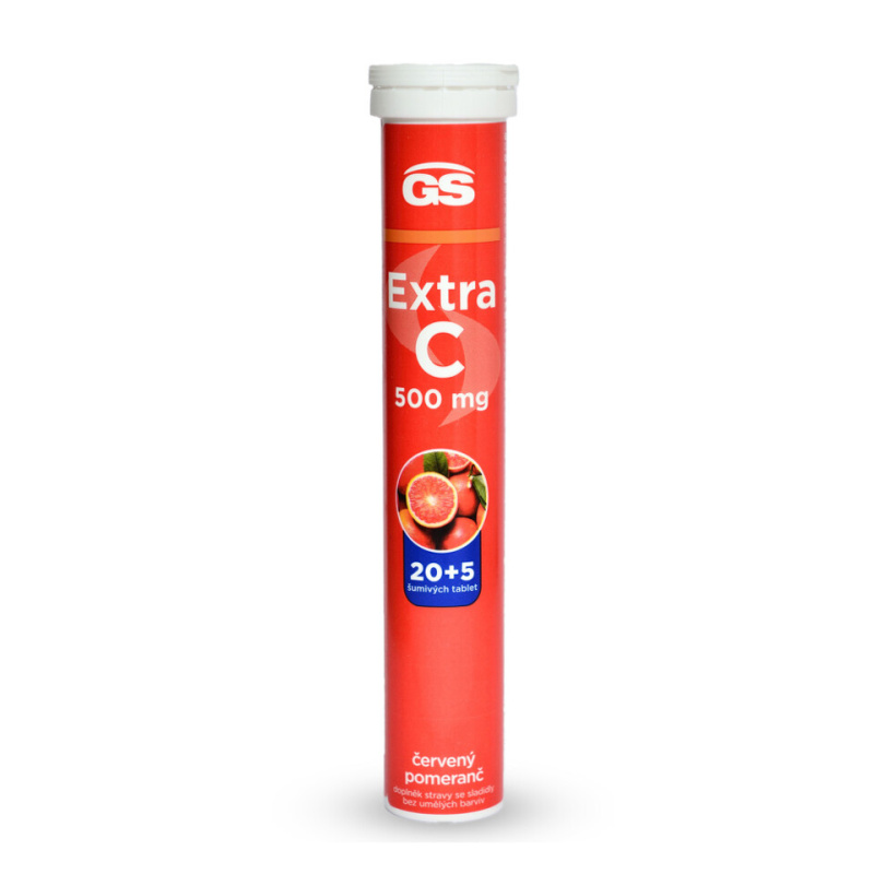 GS Extra C 500 mg červený pomeranč 20 + 5 šumivých tablet