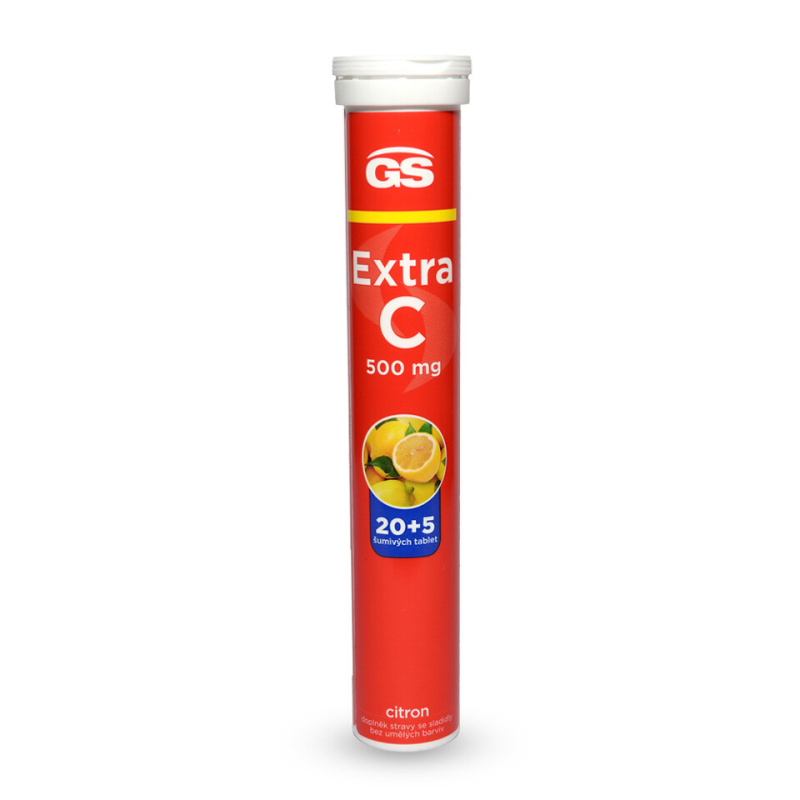 GS Extra C 500 mg citron 20 + 5 šumivých tablet