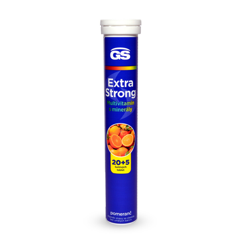 GS Extra strong multivitamín s minerály pomeranč 25 šumivých tablet