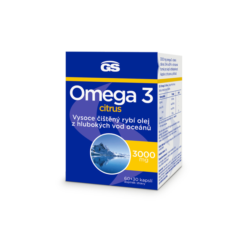 GS Omega 3 citrus 3000 mg 60 + 30 kapslí