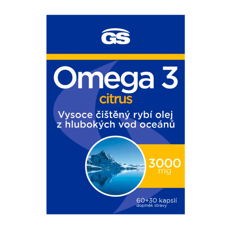 GS Omega 3 citrus 3000 mg 60 + 30 kapslí