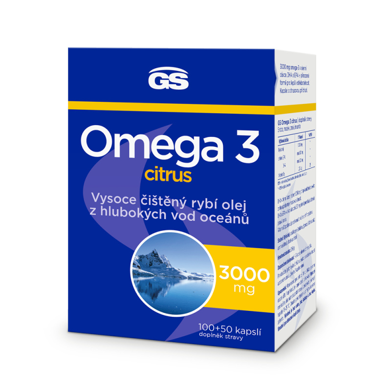 GS Omega 3 citrus 3000 mg 100 + 50 kapslí