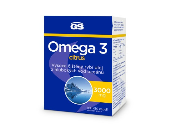 GS Omega 3 citrus 3000 mg 100 + 50 kapslí