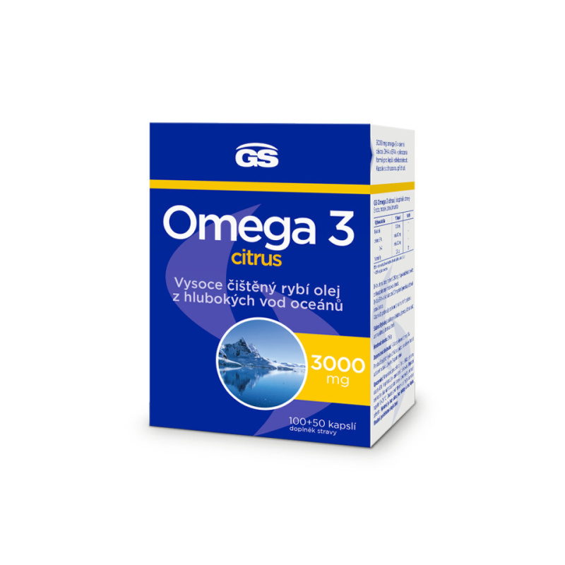 GS Omega 3 citrus 3000 mg 100 + 50 kapslí
