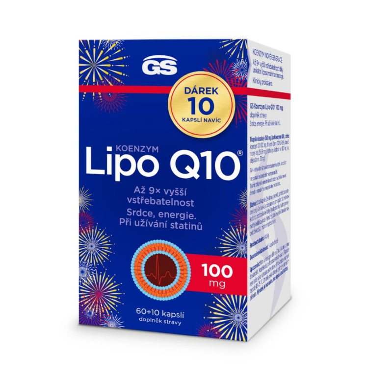 GS Koenzym lipo Q10 100 mg 60 + 10 kapslí NAVÍC