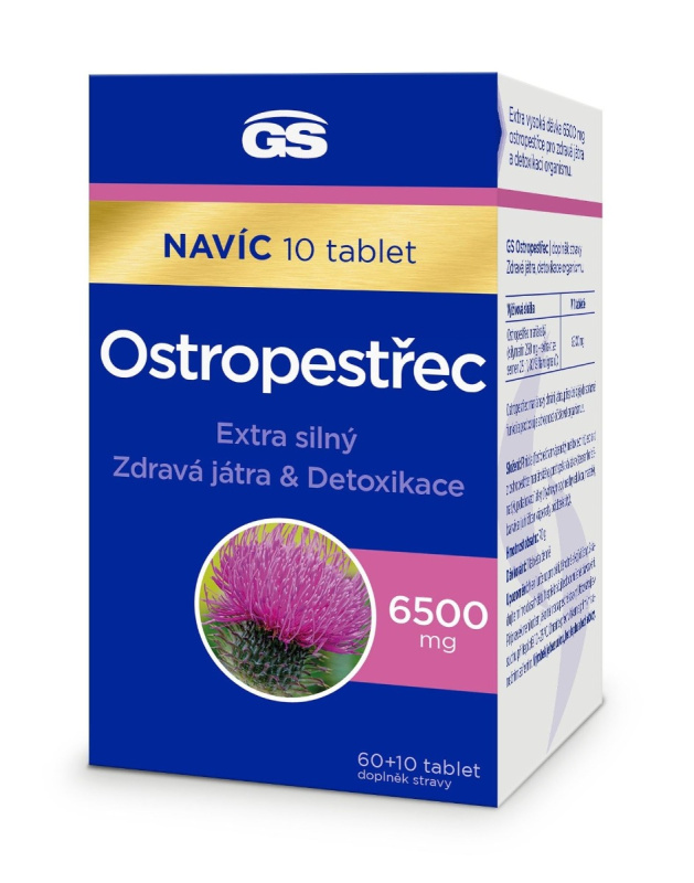 GS Ostropestřec 6500 mg 60 + 10 tablet NAVÍC