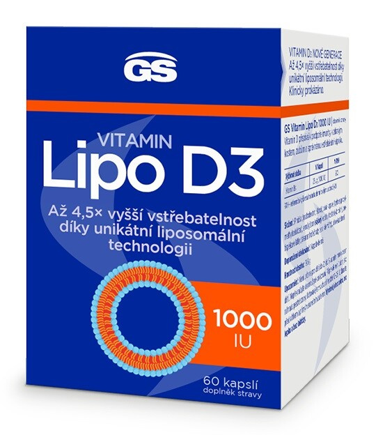 GS Vitamin Lipo D3 1000 IU 60 kapslí