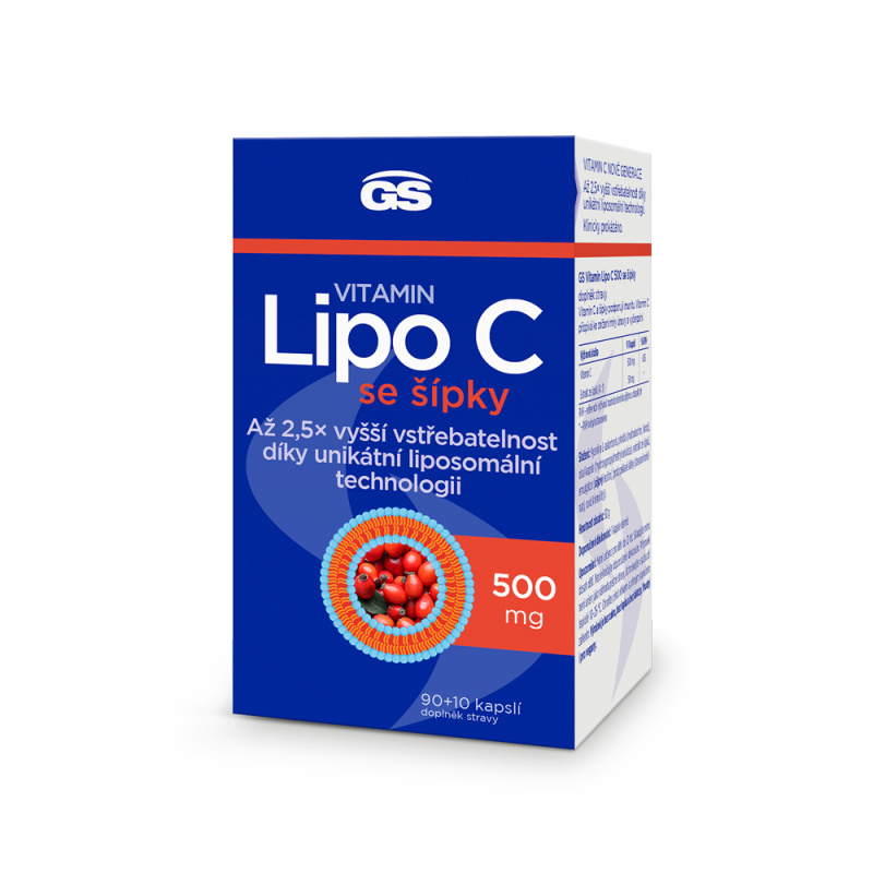 GS Vitamin Lipo C 500 mg se šípky 90+10 kapslí
